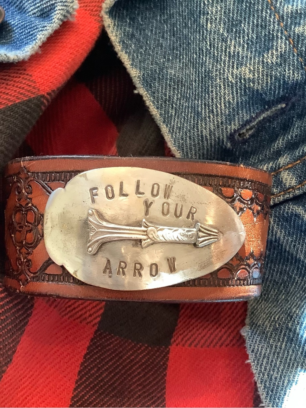 Leather 'Follow Your Arrow' Bracelet, up to 7 1/4” wrist